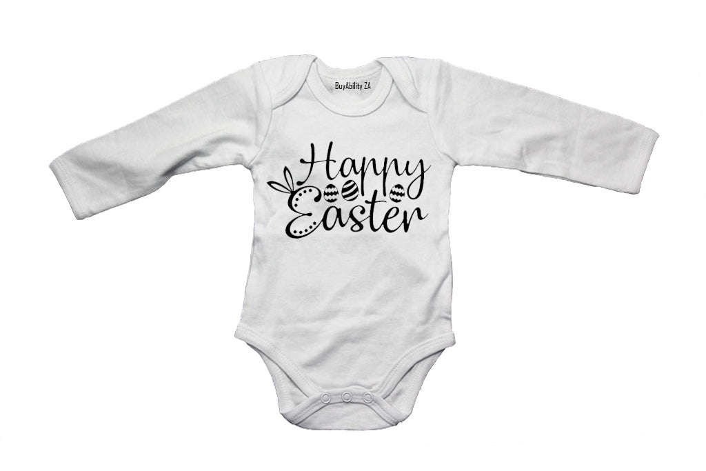 Happy Easter, Patterned Eggs - Baby Grow