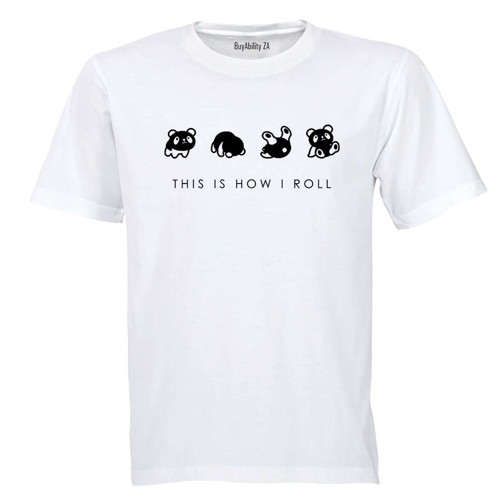 How I Roll - Panda - Adults - T-Shirt