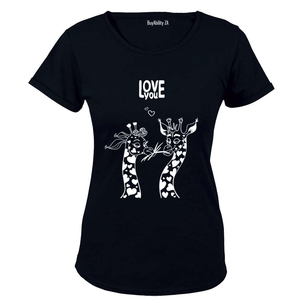 Love You - Giraffe - Valentine - Ladies - T-Shirt