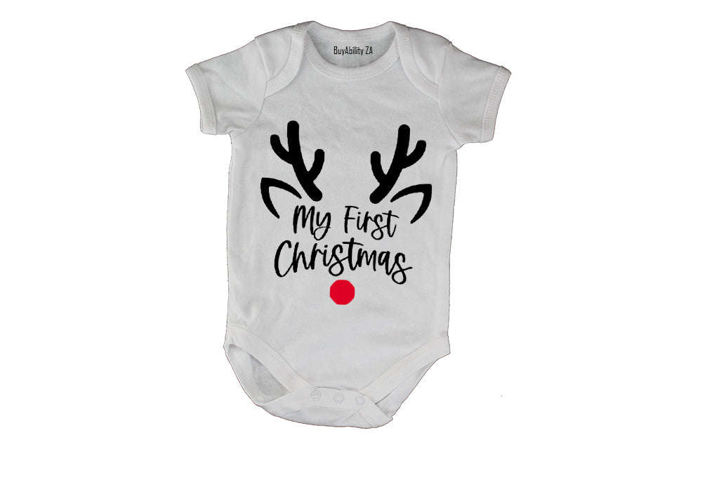 My First Christmas - Reindeer - Baby Grow