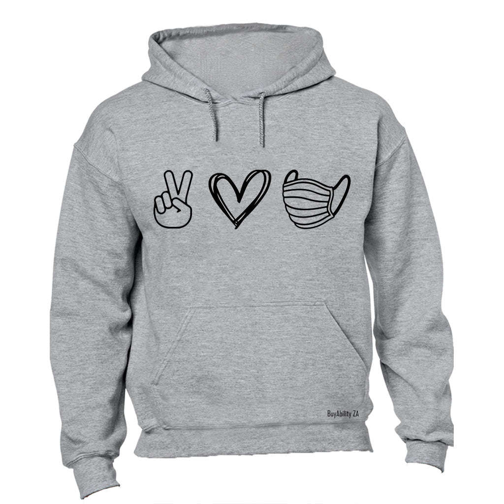 Peace. Love. Mask - Hoodie