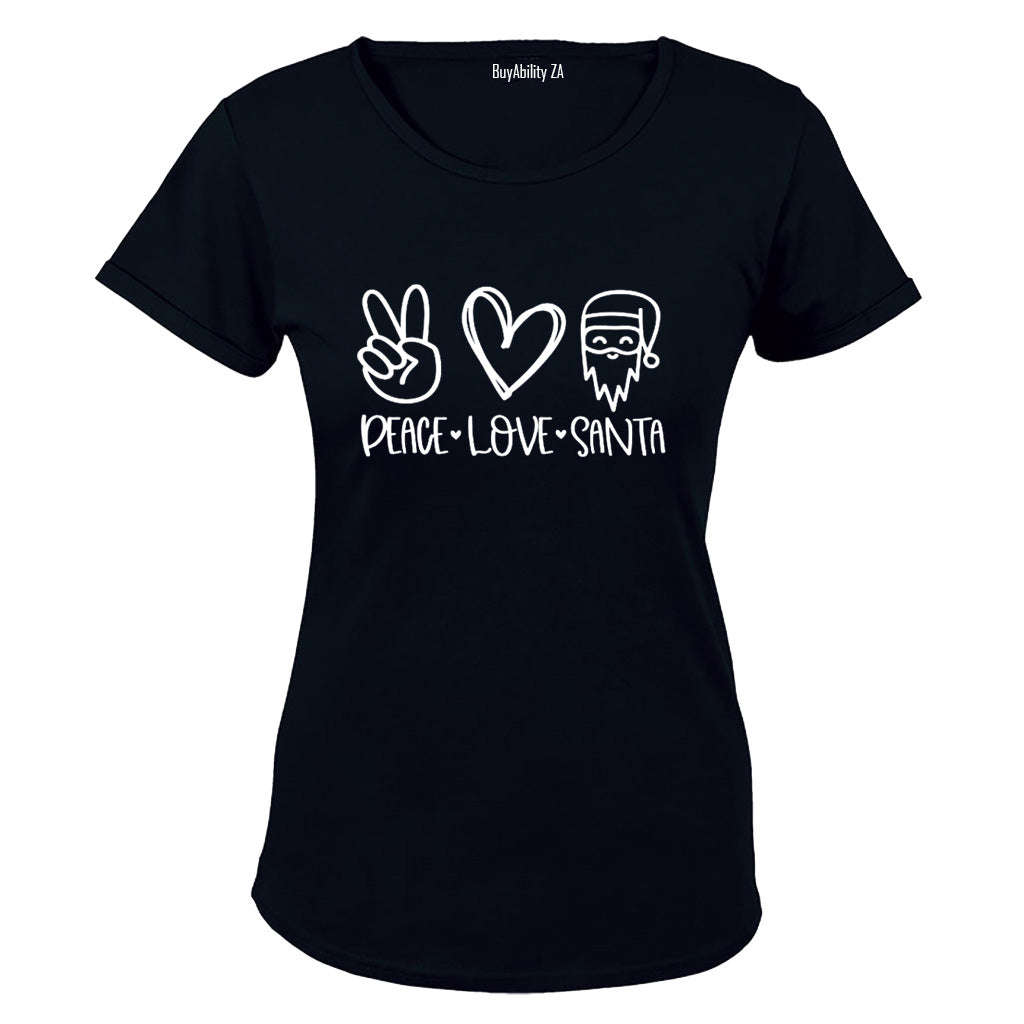 Peace. Love. Santa - Christmas - Ladies - T-Shirt