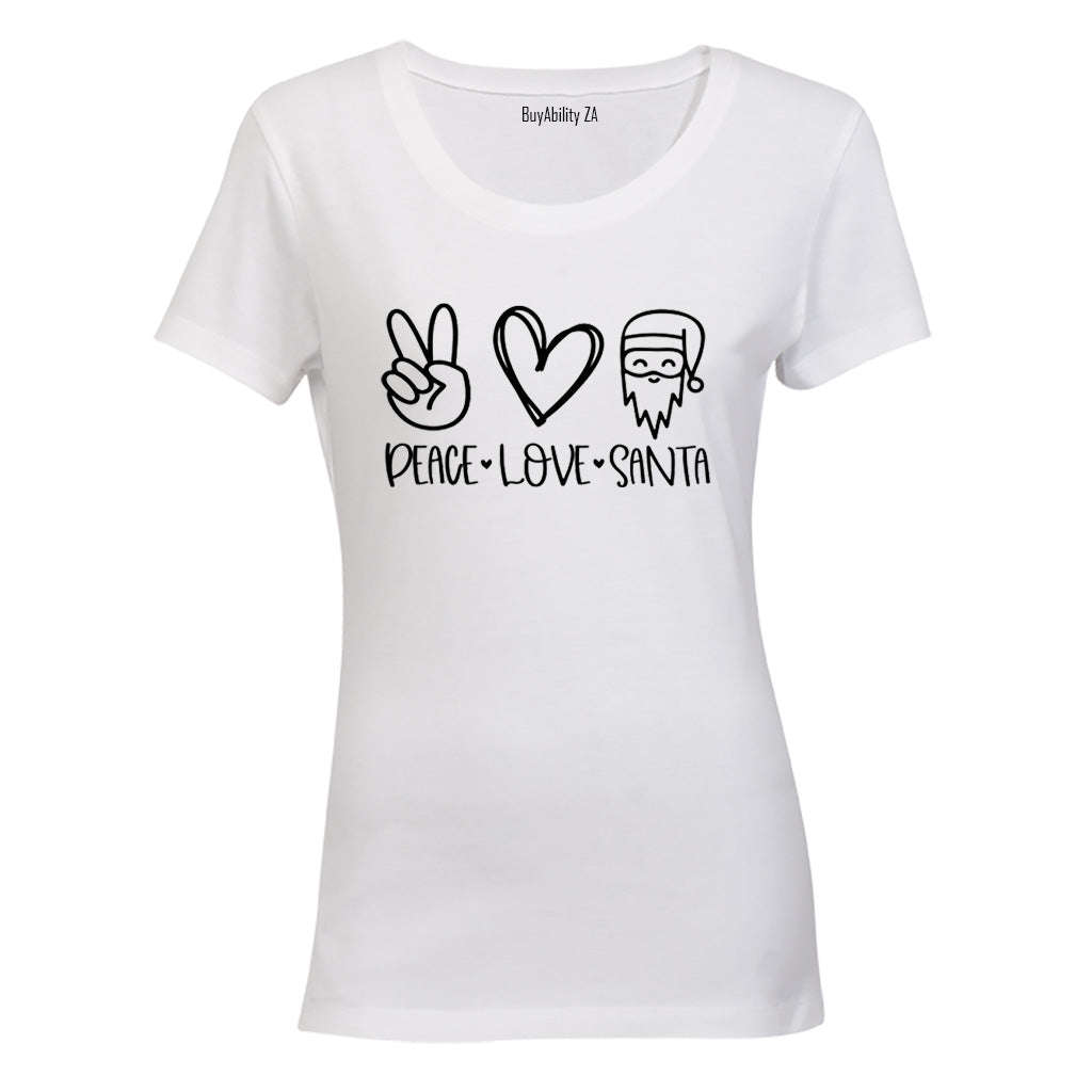Peace. Love. Santa - Christmas - Ladies - T-Shirt