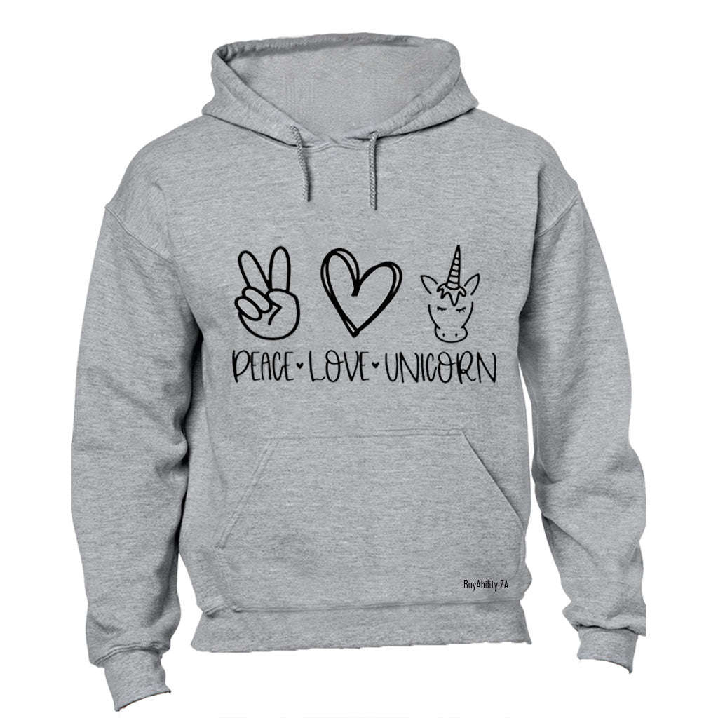 Peace. Love. Unicorn - Hoodie