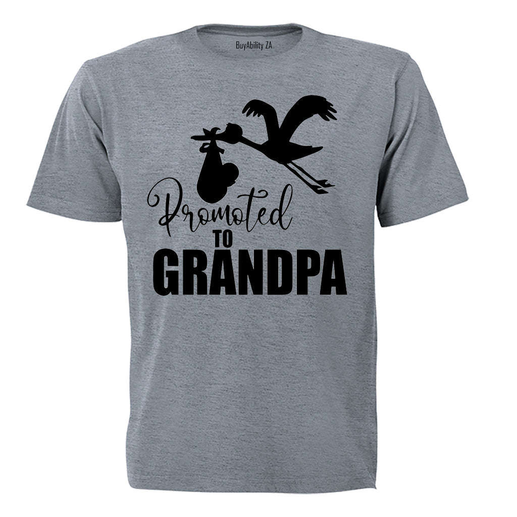 Promoted to Grandpa - Stork - Adults - T-Shirt