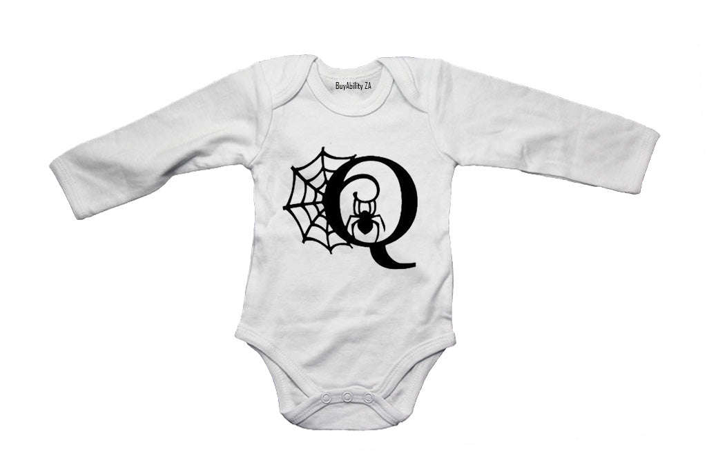 Q - Halloween Spiderweb - Baby Grow