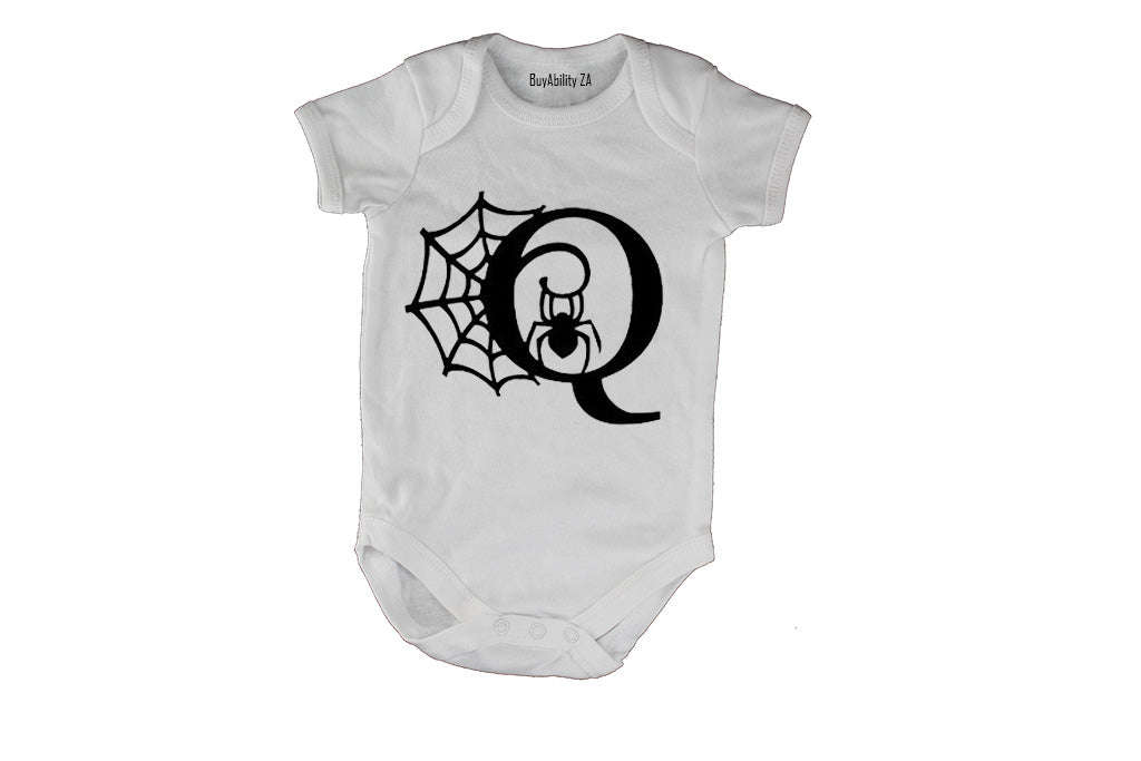 Q - Halloween Spiderweb - Baby Grow