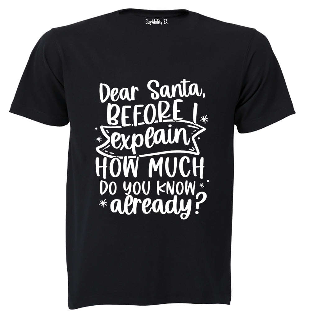 Santa, Before I Explain - Christmas - Adults - T-Shirt