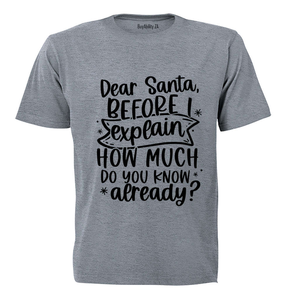 Santa, Before I Explain - Christmas - Adults - T-Shirt