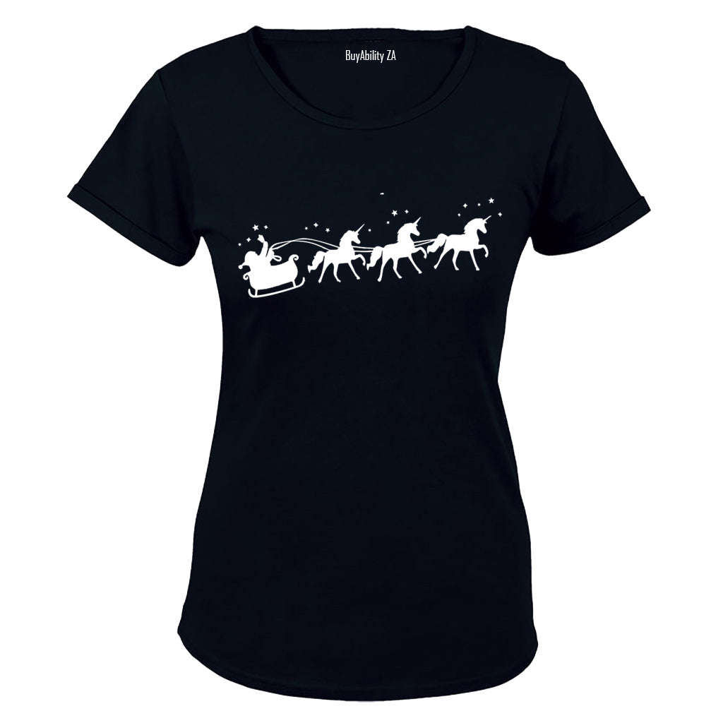 Santa's Unicorn Reindeers - Christmas - Ladies - T-Shirt