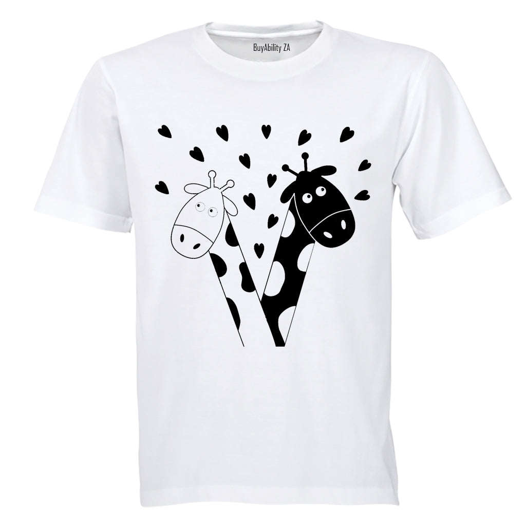 Valentine Giraffe - Kids T-Shirt