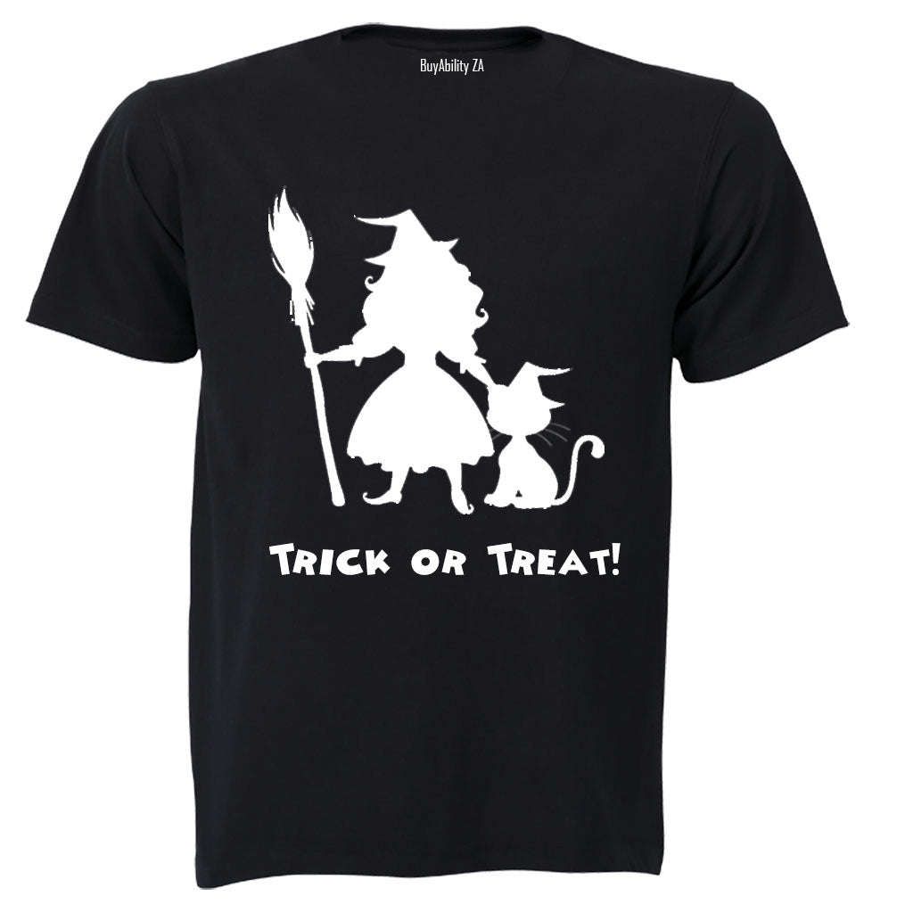 Little Witch and Cat - Halloween - Kids T-Shirt