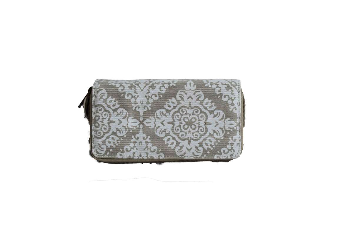 Large Purse with Beige Crest Pattern (200mm x 100mm)