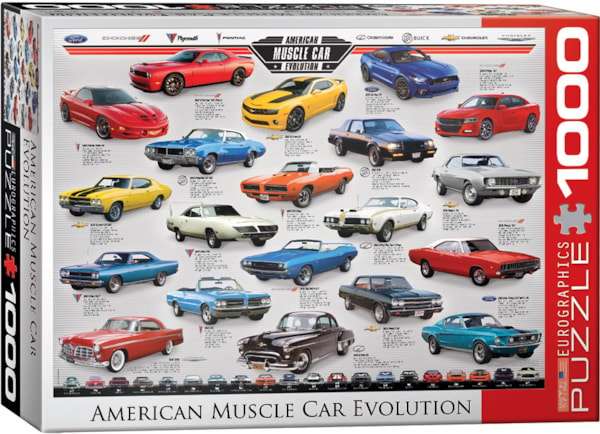 American Muscle Car Evolution 1000 Piece Puzzle Box Set