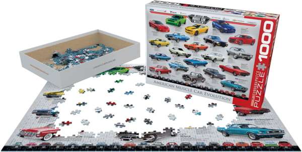 American Muscle Car Evolution 1000 Piece Puzzle Box Set