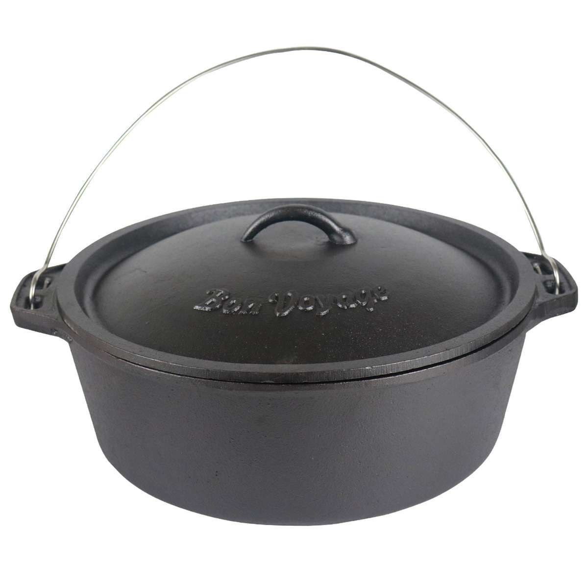 Bon Voyage Cast Iron Flat Bottom Potjie Dutch Oven Pot