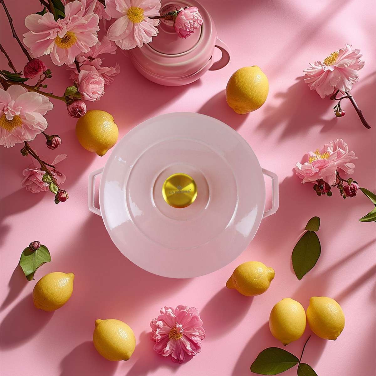 La Cocina 5 Piece Pink Limited Edition Cast Iron Enamel Cookware Set