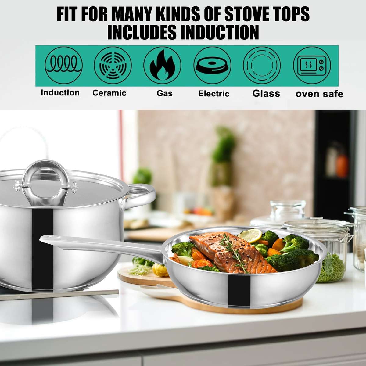 Bon Voyage Silver 11 Piece Stainless Pots Set