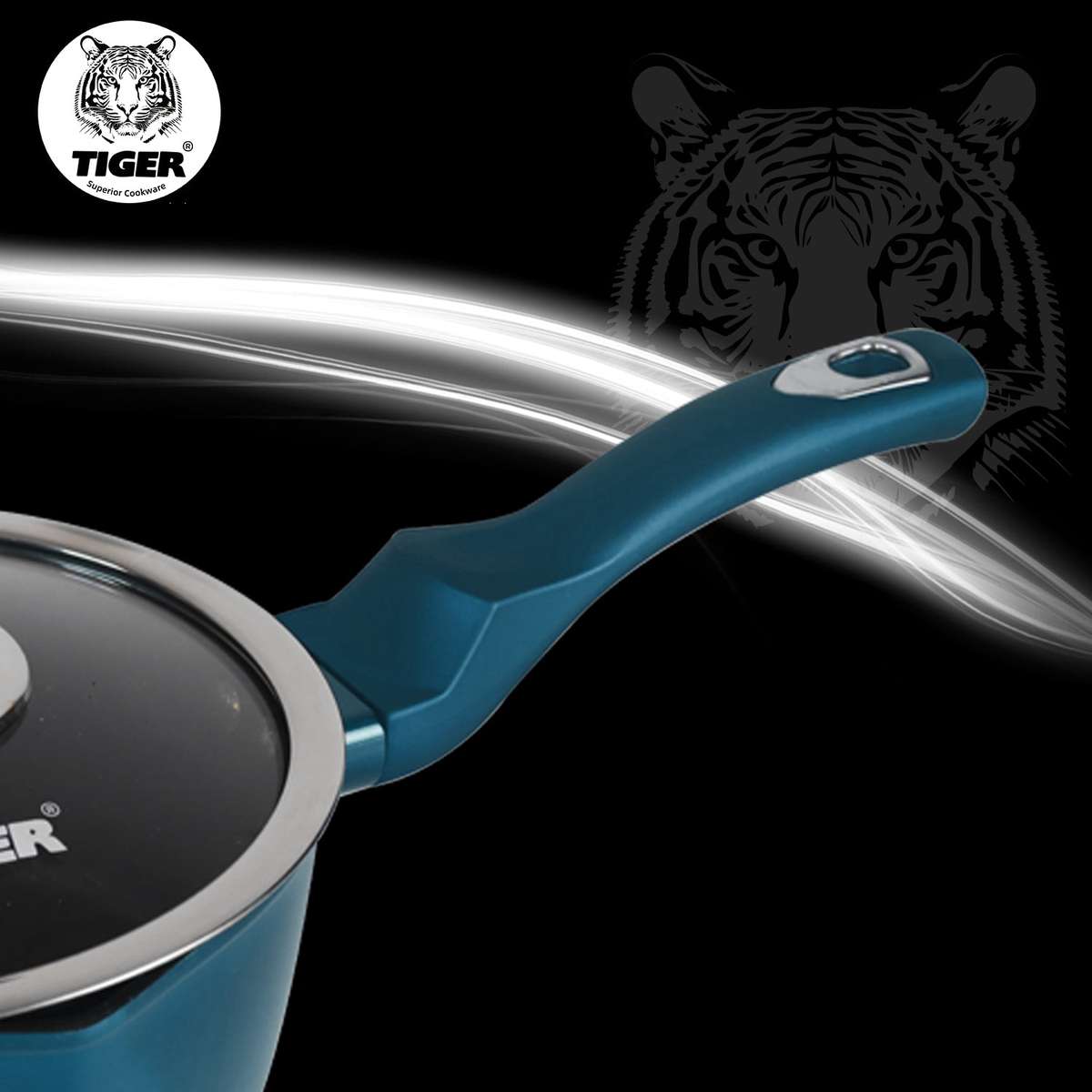 Tiger Non-Stick 15 Piece Marble Coating Cookware Set Aquamarine