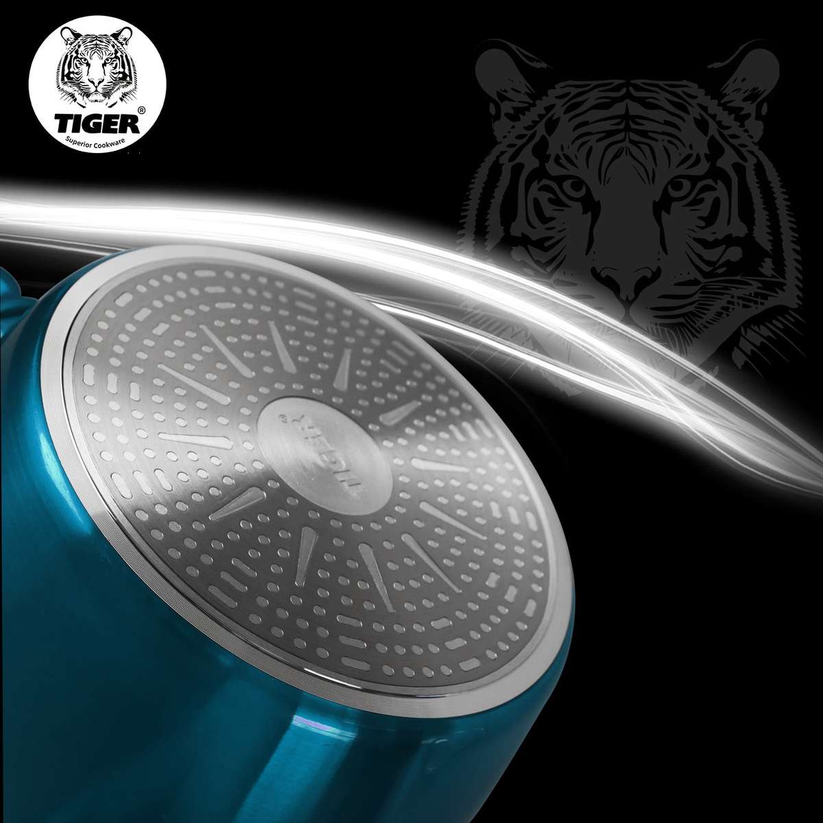 Tiger Non-Stick 15 Piece Marble Coating Cookware Set Aquamarine