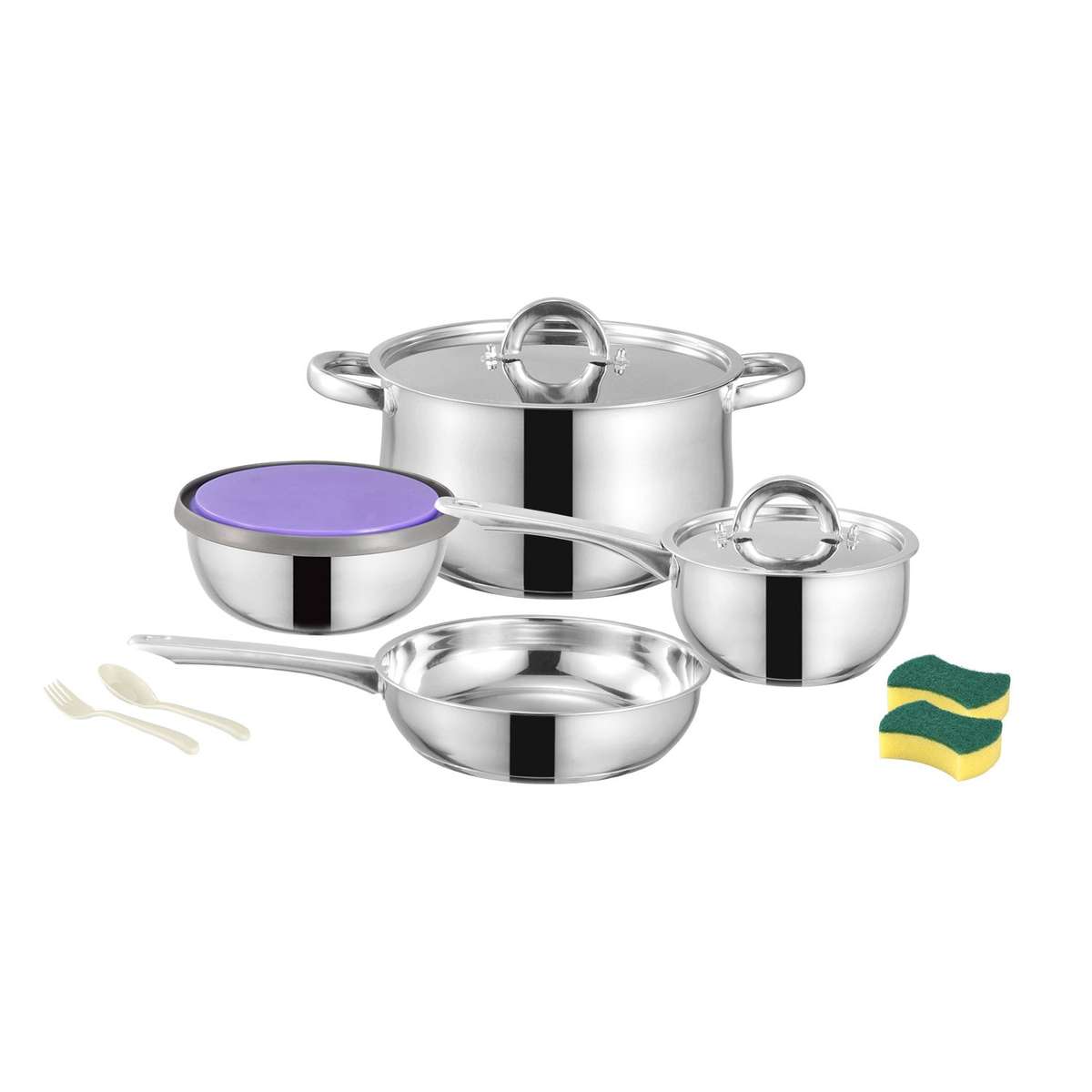 Bon Voyage Silver 11 Piece Stainless Pots Set