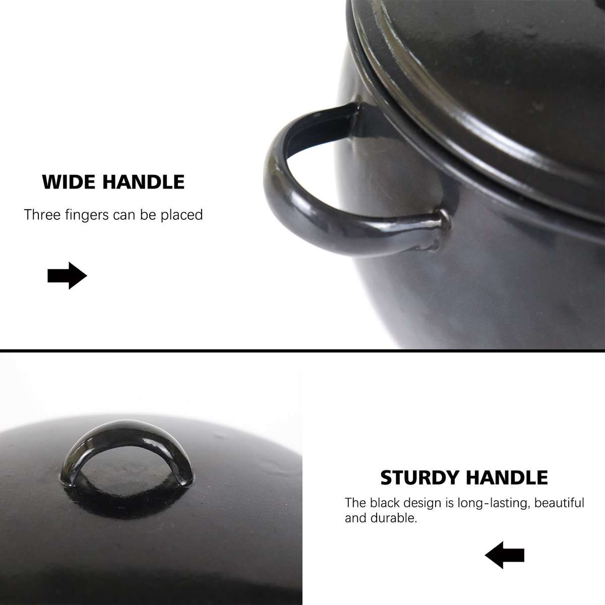 New World Enamel Bow Handle Belly Pot