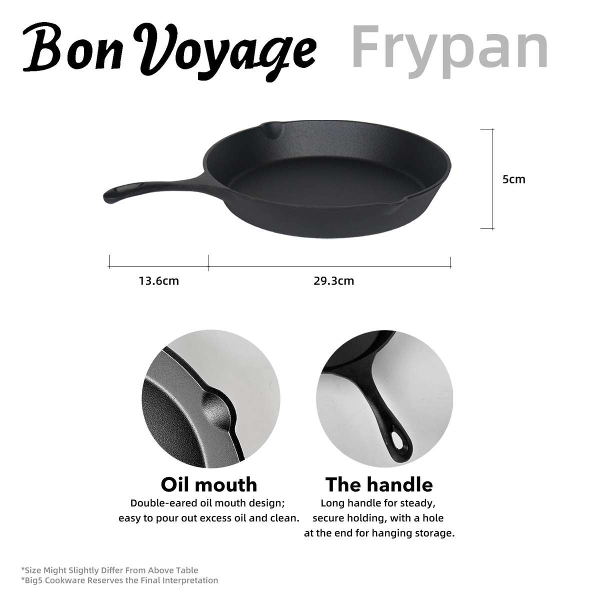 7-Piece Pre-Seasoned Cast Iron Camping Cookware Set