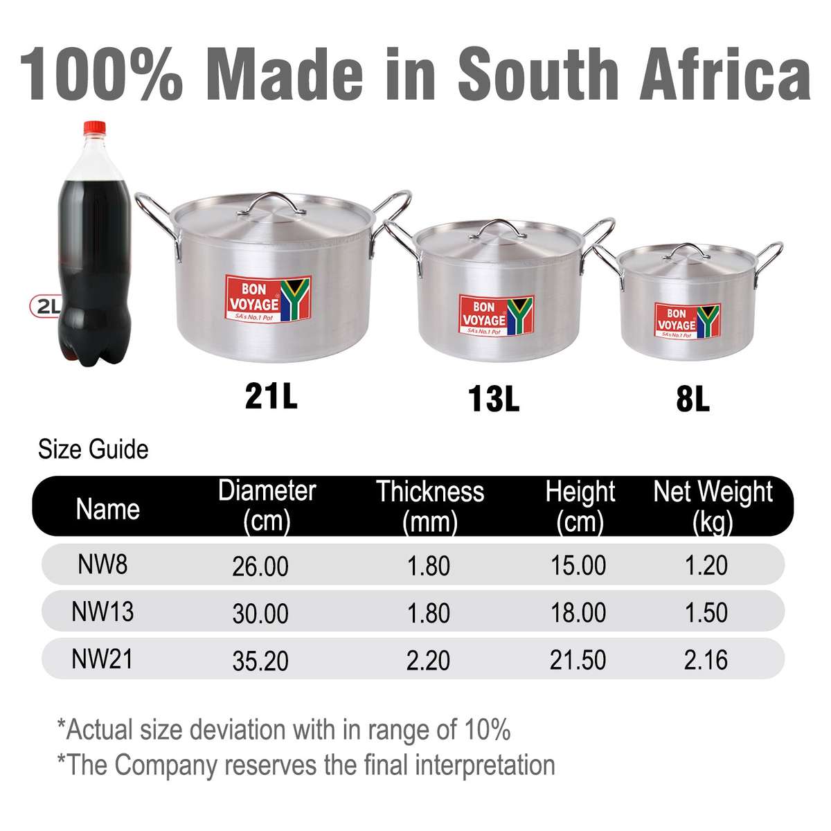 Bon Voyage Heavy Duty Catering Pots Stew Pan Stockpot Set NC3