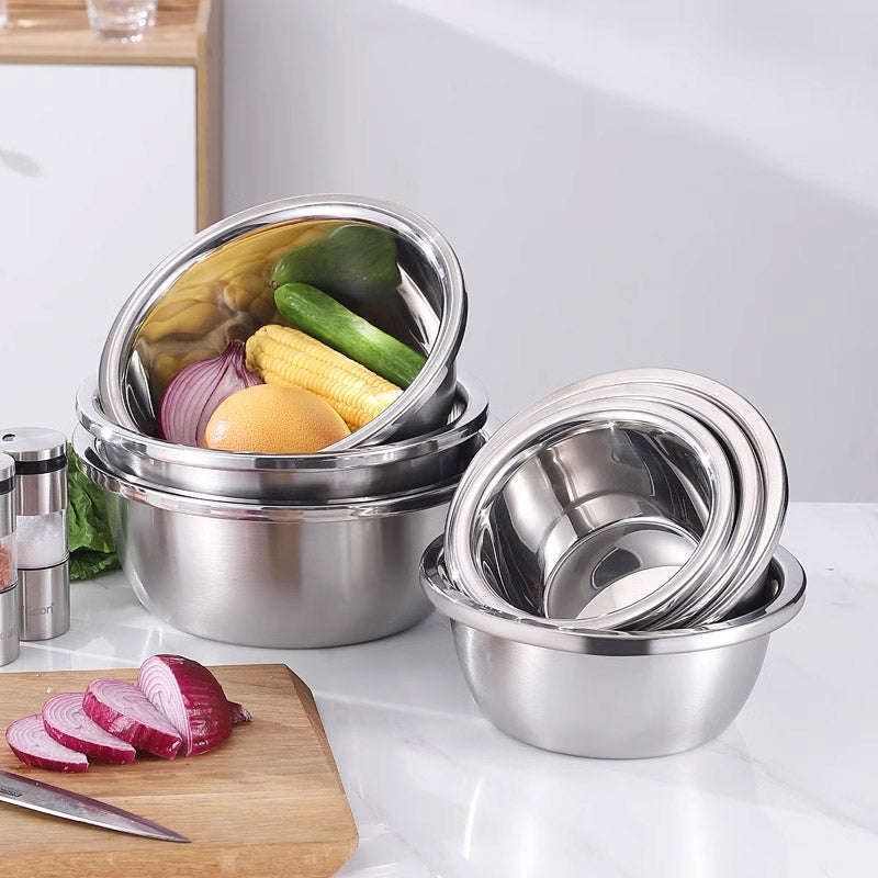 Stainless Steel Wide Edge Deep Mixing Bowl