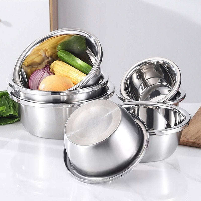 Stainless Steel Wide Edge Deep Mixing Bowl