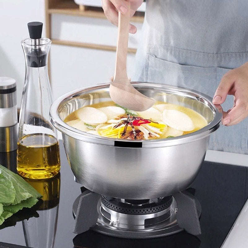 Stainless Steel Wide Edge Deep Mixing Bowl