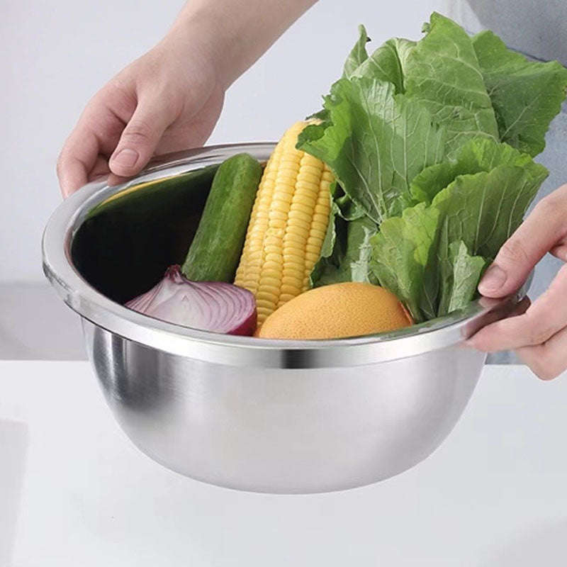 Stainless Steel Wide Edge Deep Mixing Bowl