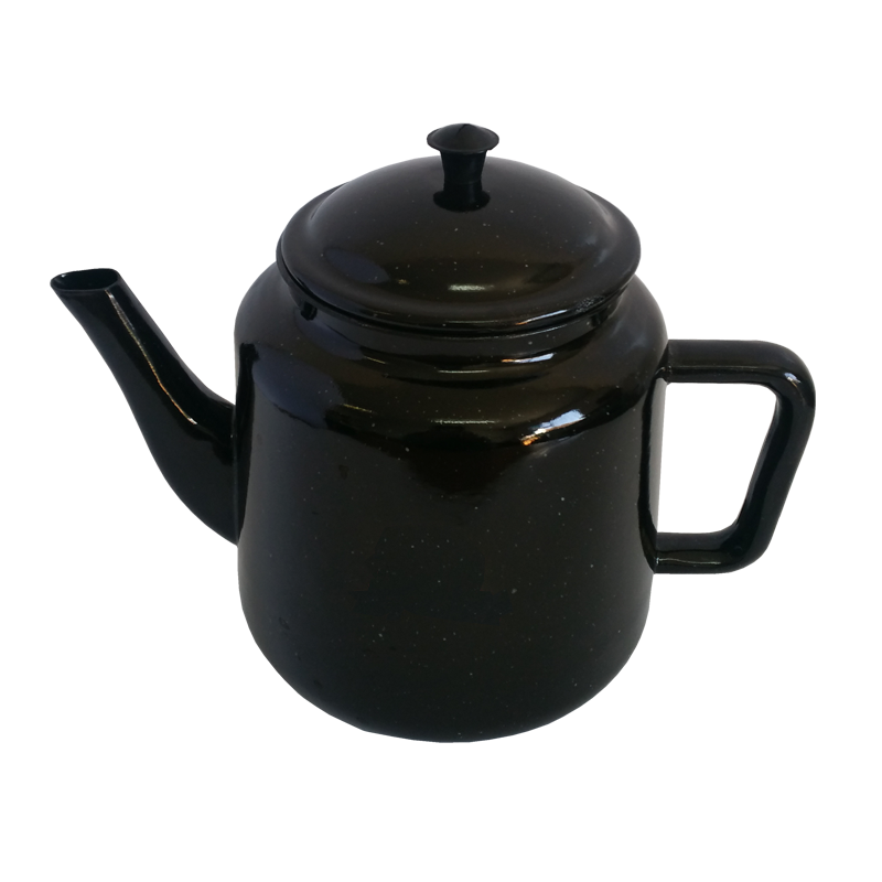 New World Enamel Tea Pot - 3.0LT / Black Flake