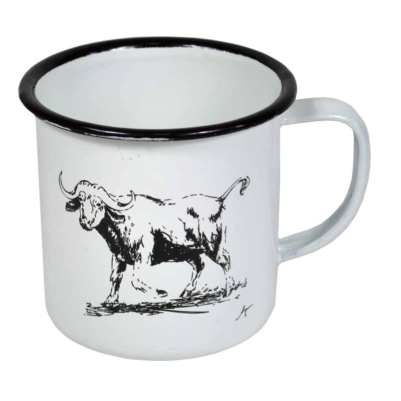 New World Enamel Decorated Mug - 8cm / AS-Goat