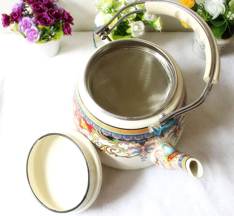 Agate Royal Enamel Tea Pot Teapot with Strainer 3.3LT