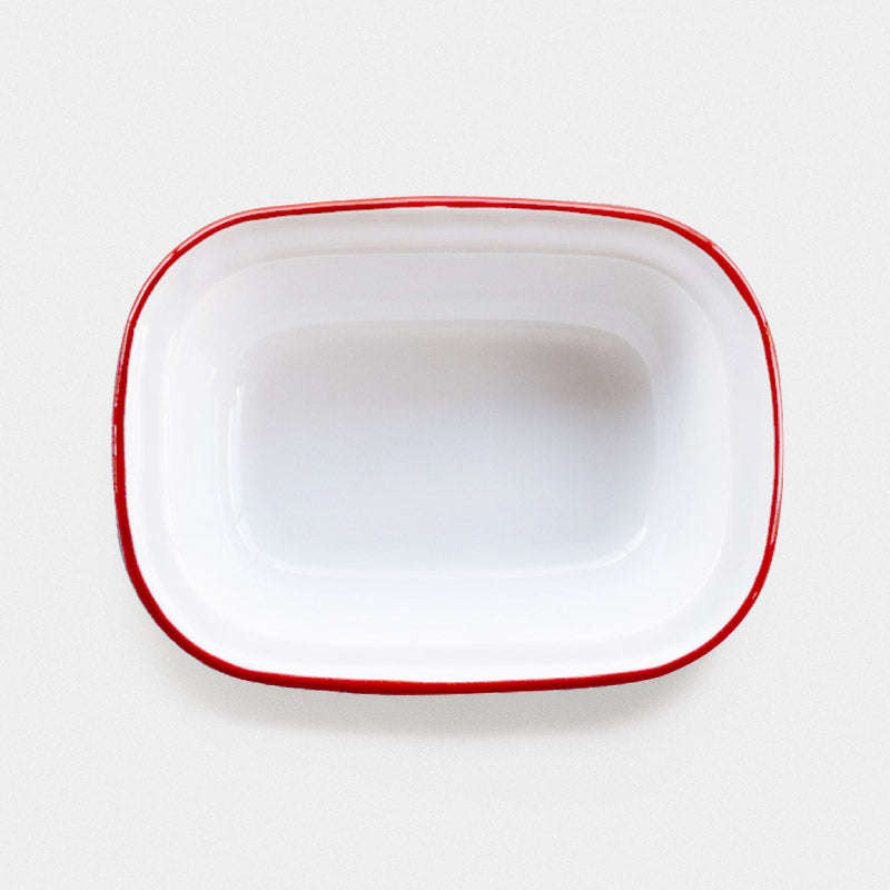 Premier Quality Enamel Pie Dish - #5-26cm / Red Rim