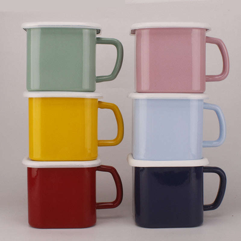 Agate Premier Quality Enamel Square Storage Box with Lid 14cm