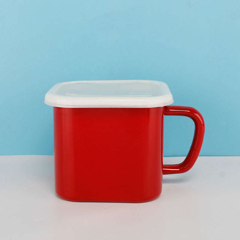 Agate Premier Quality Enamel Square Storage Box with Lid 14cm