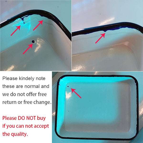 Agate Enamel Baking Tray Serving Tray 42cm*32cm White