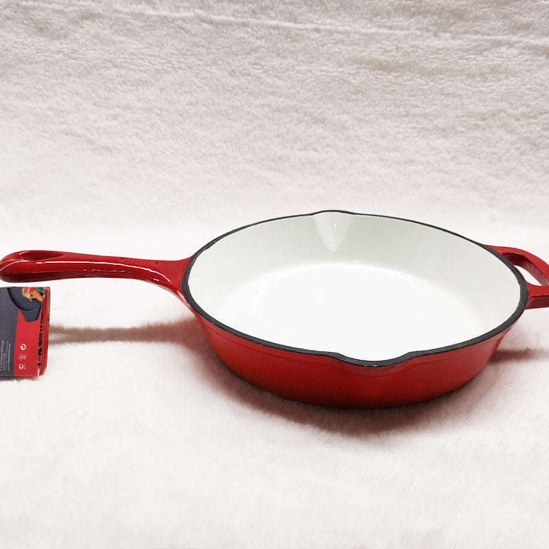 French Cast Iron Enamel Frypan Fry Pan with Free Gift Oven Glove