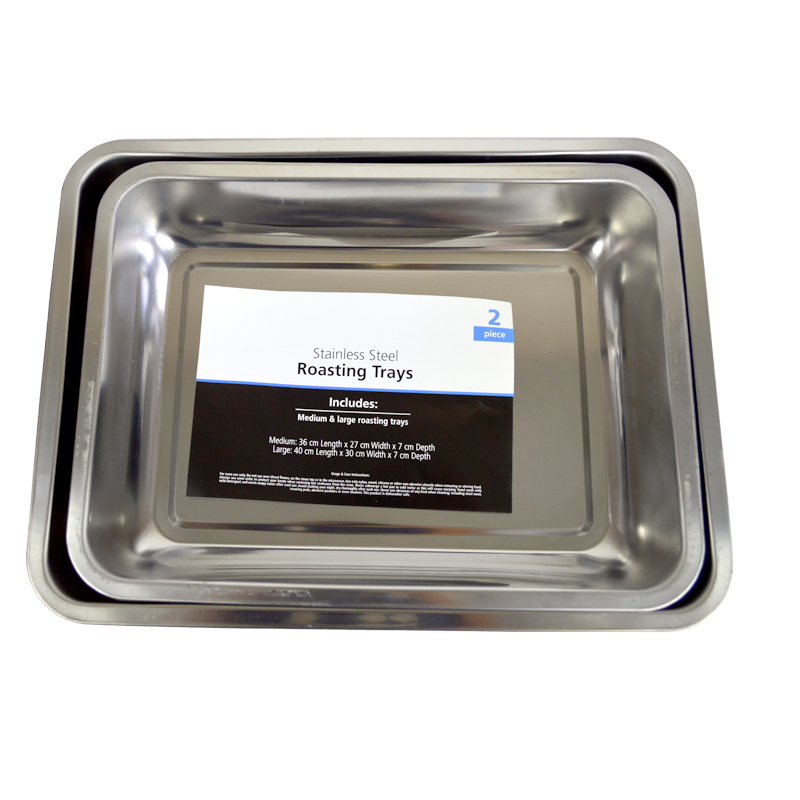 2PC Stainless Steel Roaster Tray