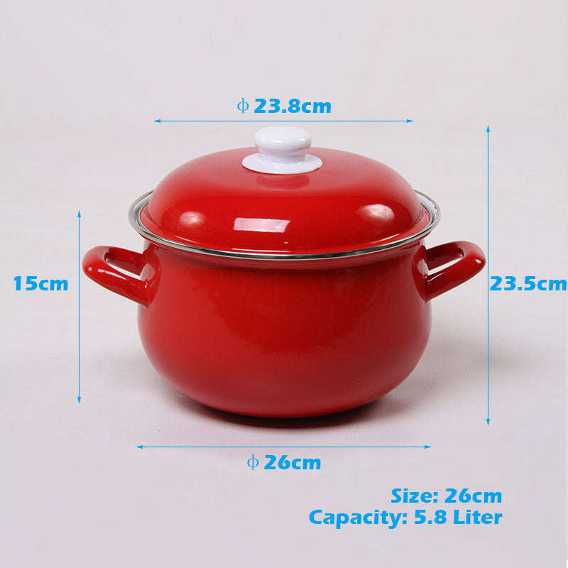 Agate Enamel Red Stockpot Stew Pot Casserole
