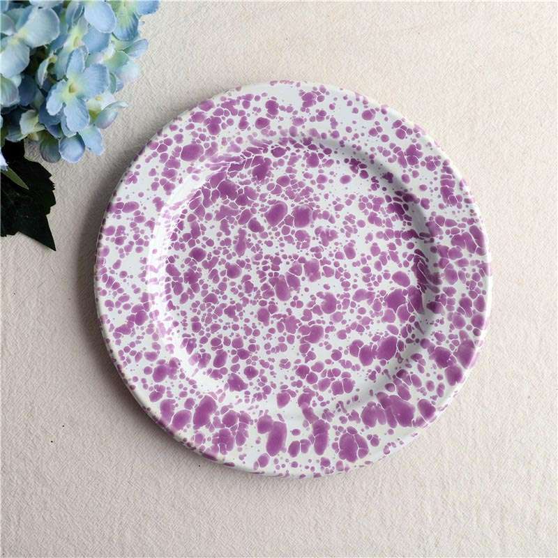 Big5 Marble Splatter Purple Enamel Dinner Set Mug Plate Spoon Bowl Camping (each unit price is fo...