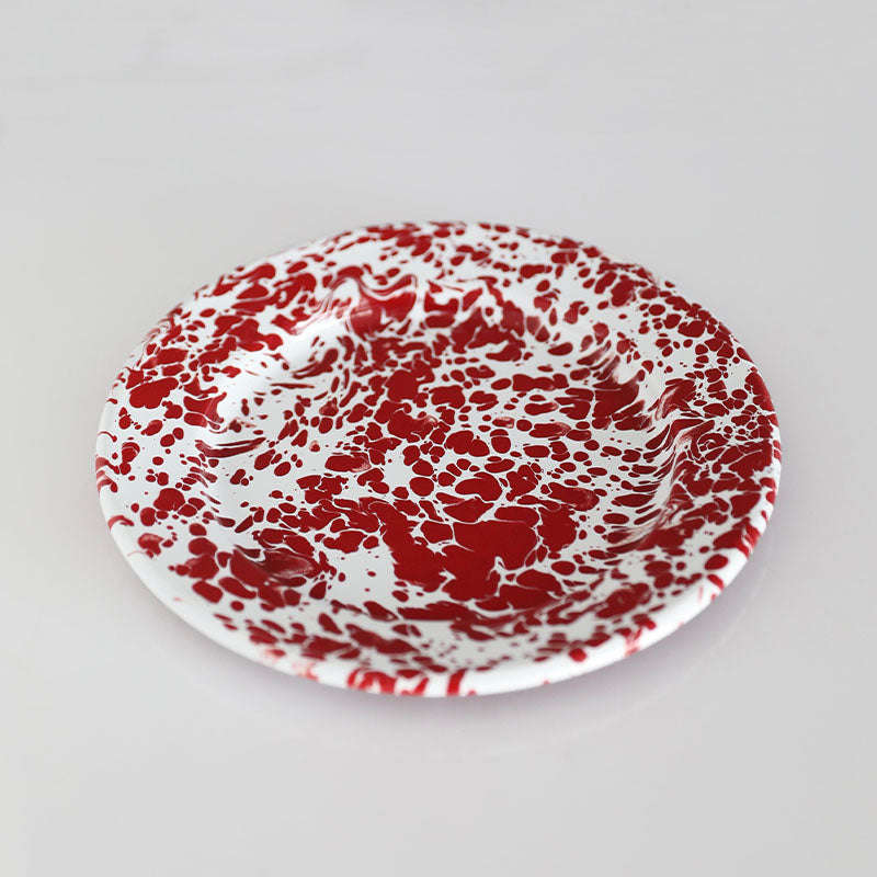 Big5 Marble Splatter Red Enamel Dinner Set Mug Plate Spoon Bowl Camping (each unit price is for i...