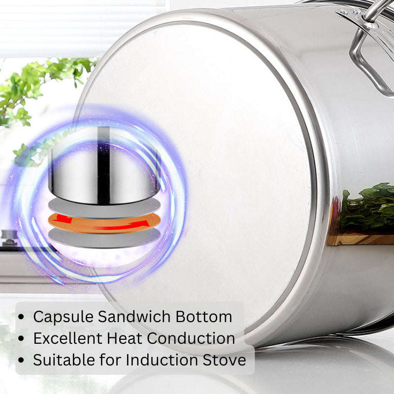 Capsule Sandwich Bottom Stainless Steel Stockpot (ST25) Stock Pot
