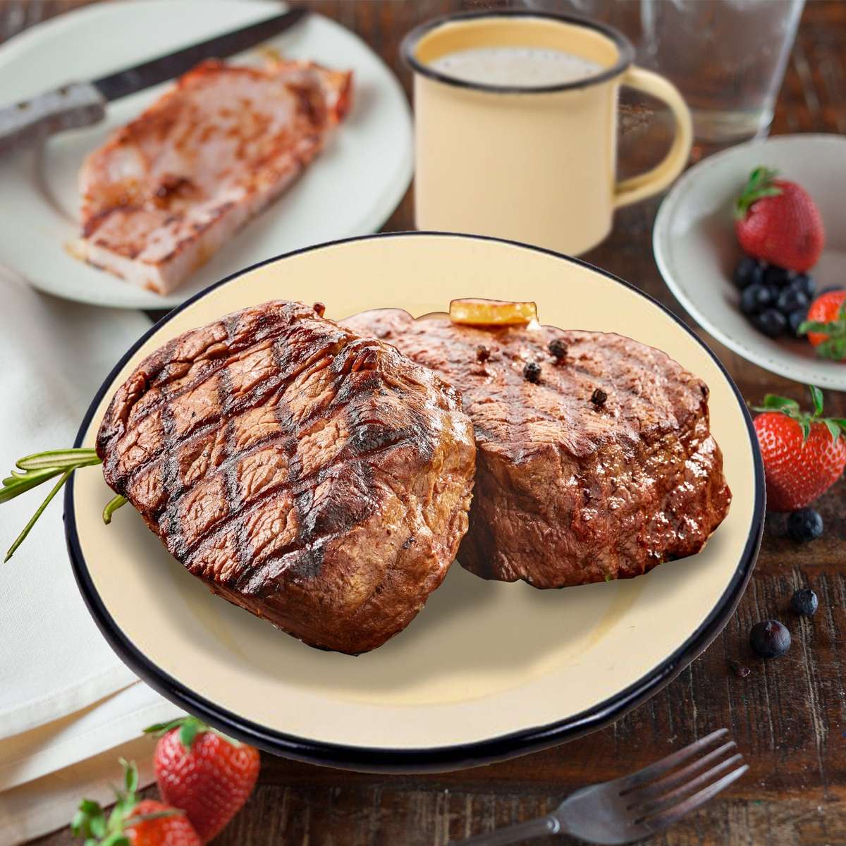 New World Enamelware 12pc dinning set mug plate bowl camping