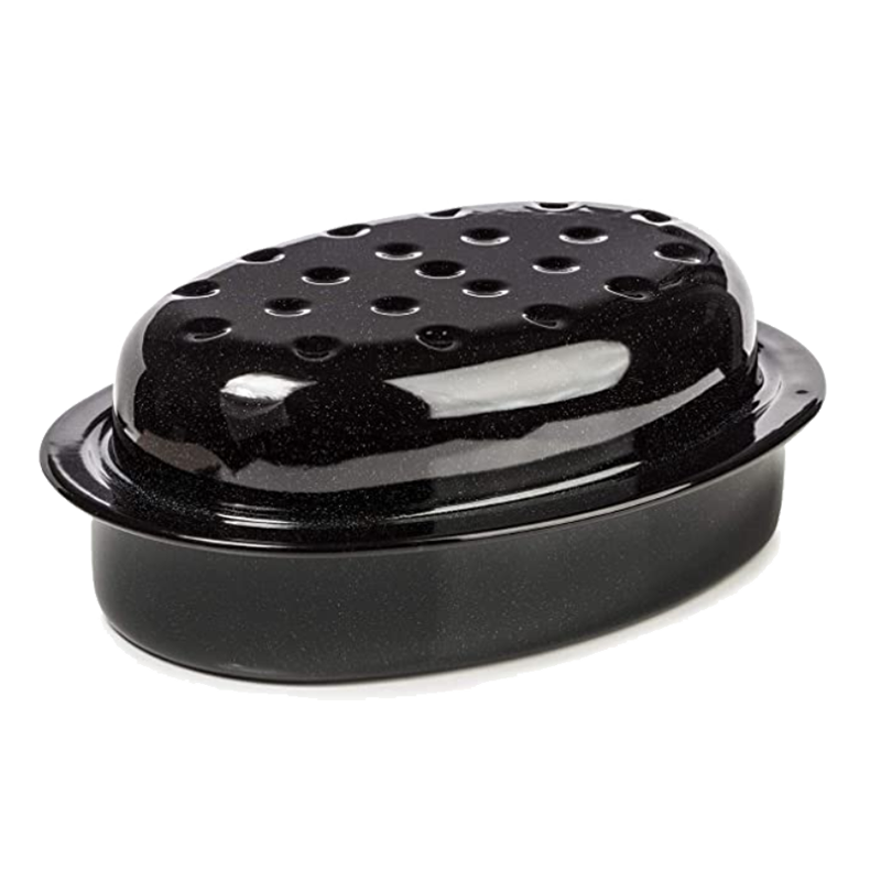 Big5 Enamel Roaster Oval Covered - 4.5LT / Black Flake