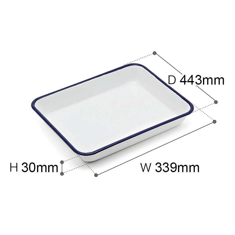 Agate Enamel Baking Tray Serving Tray 42cm*32cm White