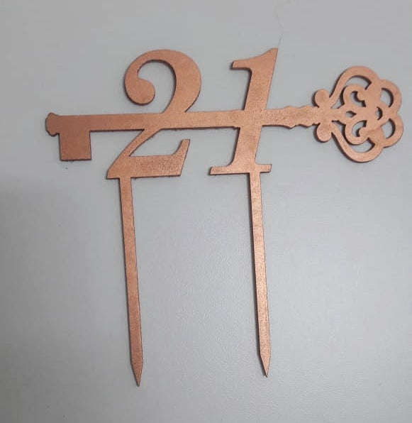 Cake Topper (Wooden) - Happy Birthday Mum / Silver