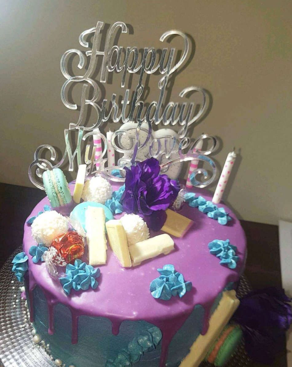 Custom Cake Topper (Acrylic) - Mirror Gold